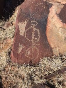 A rock with some writing on it